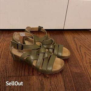 Haflinger Women's Paula Slingback Sandals Green Size 5.5 Casual Summer